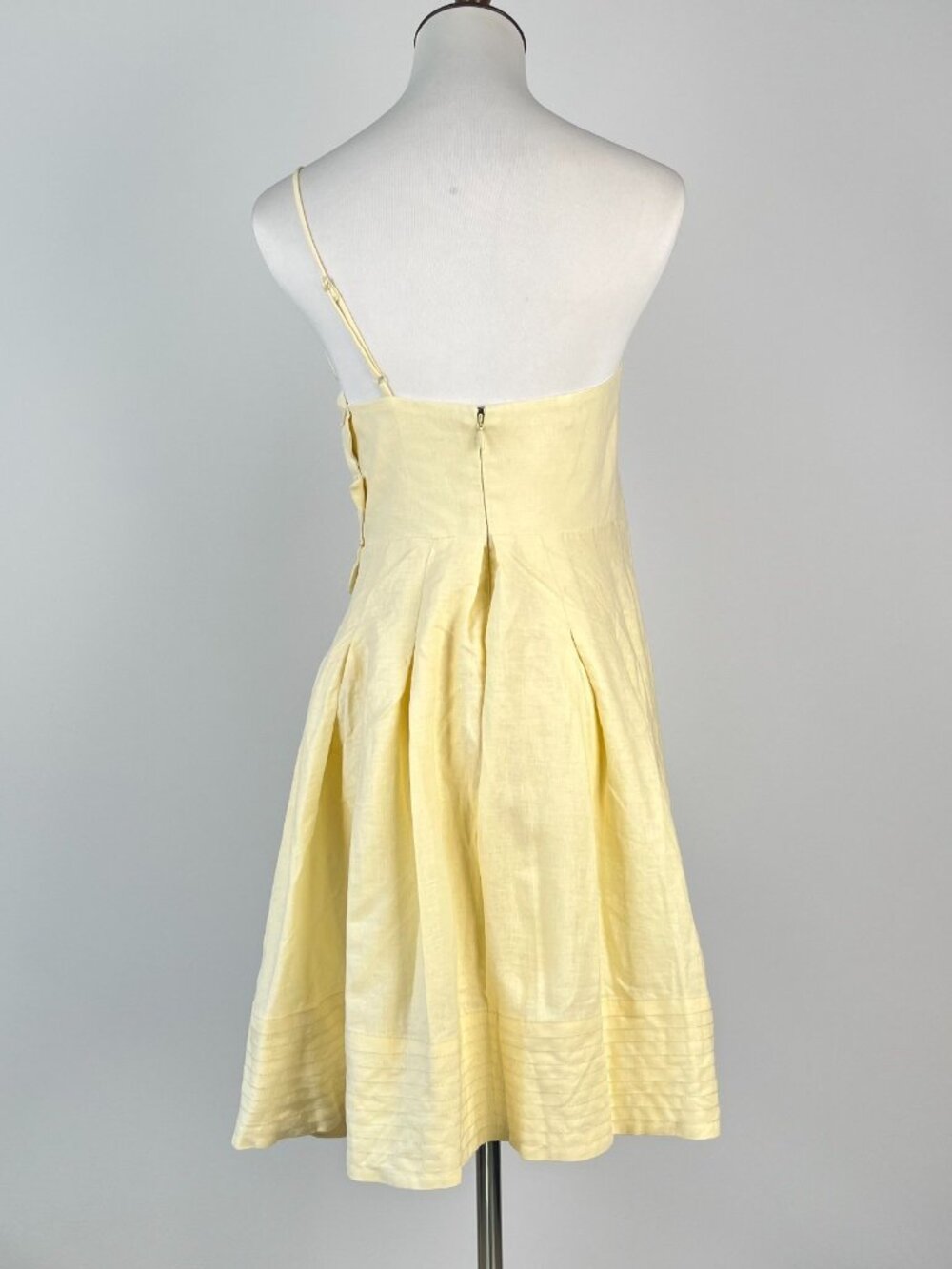 NWOT Farm Rio Lea One Shoulder Off-White Linen Blend Mini Dress Size M 3D Petal - Picture 9 of 16
